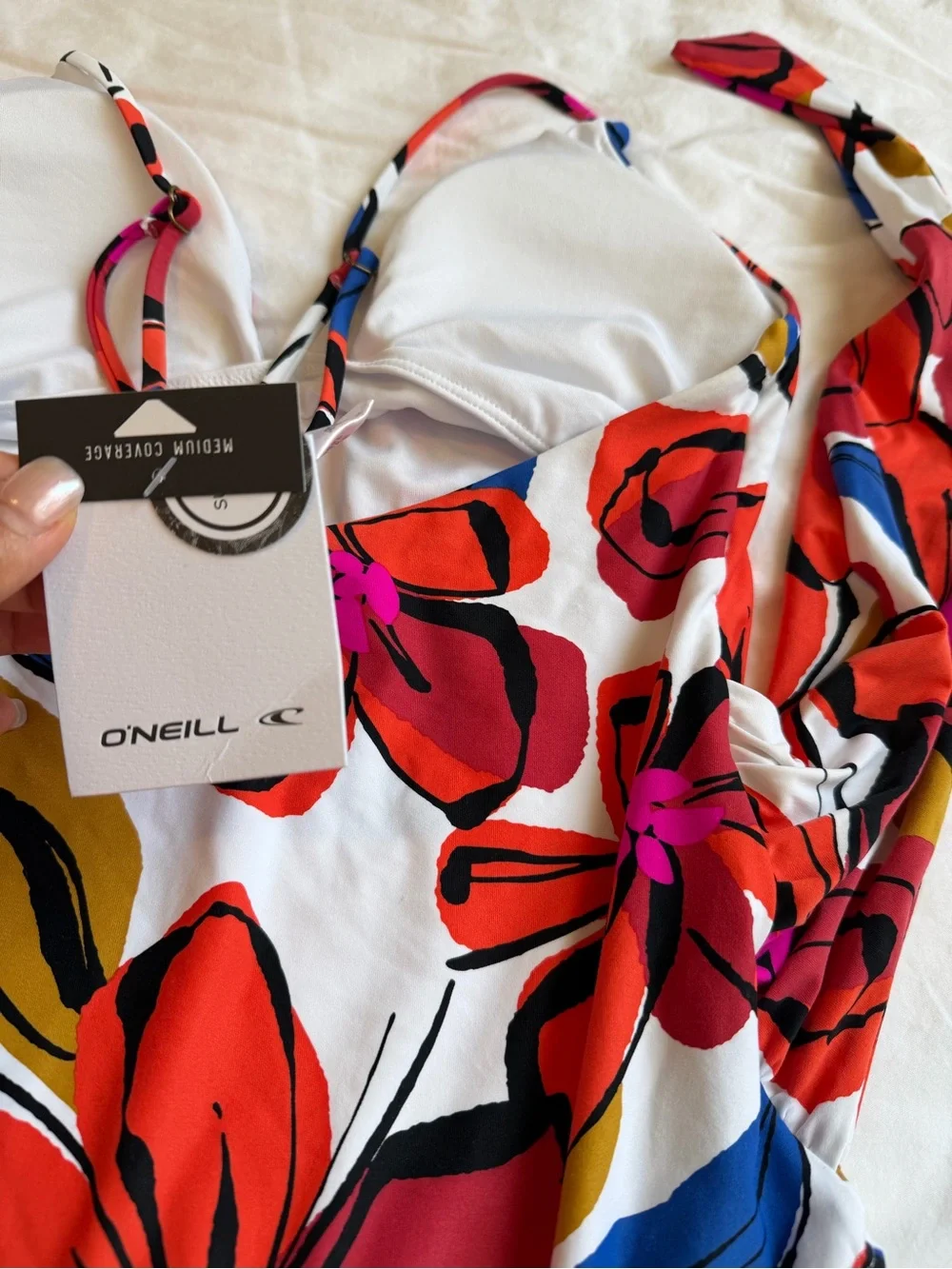 O’neill Floral Tie-Waist One-Piece Swimsuit - White Multi